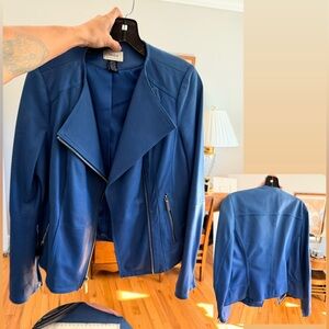 Neiman Marcus Royal Blue Leather Jacket